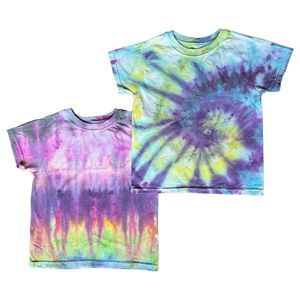Lot of 2 Small Tie-Dye Youth Hanes T Shirt Youth Size S Unisex Boys Girls Kids